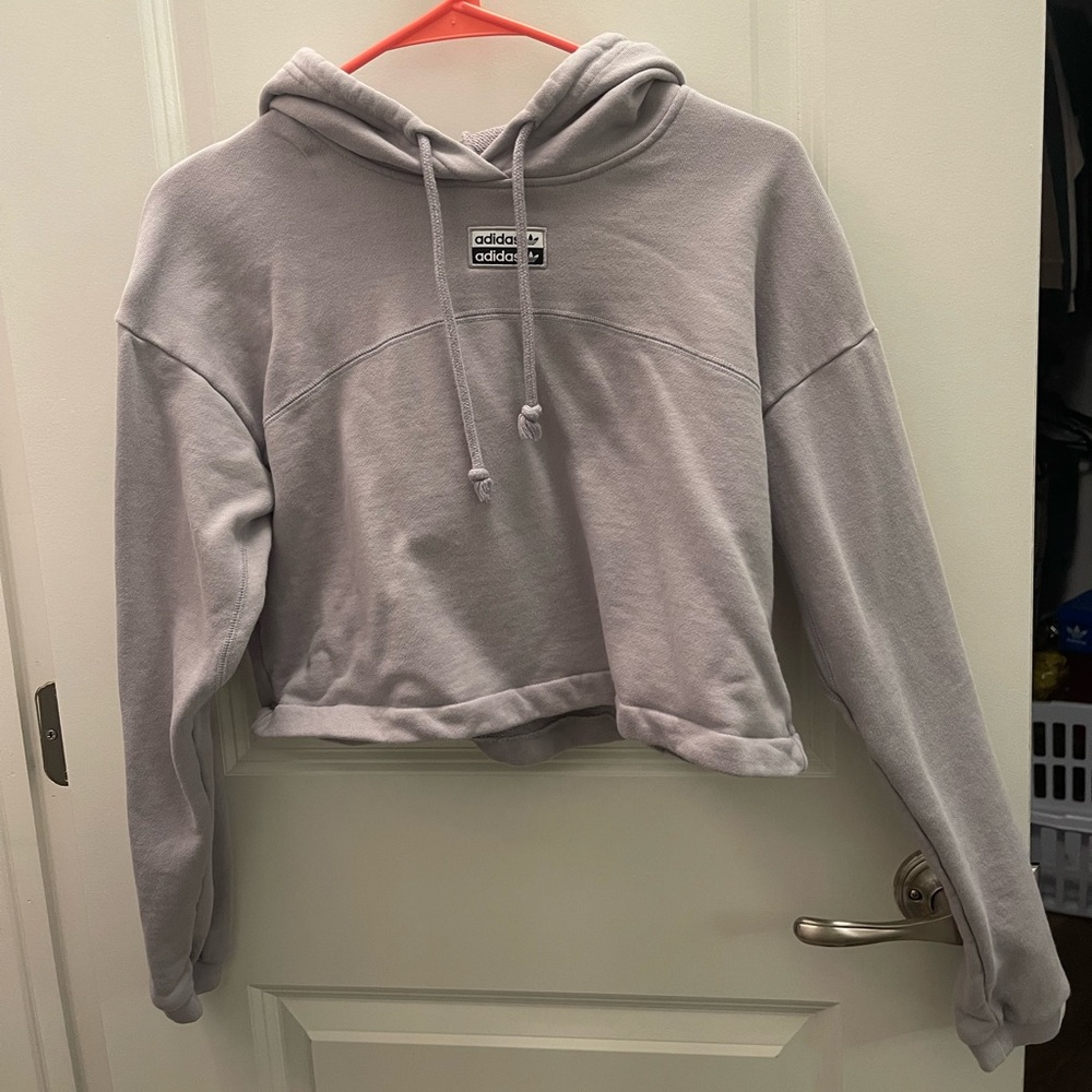 Cropped Adidas lilac hoodie